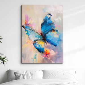 Colorful Butterfly Abstract Oil Painting Framed Print & Framed Canvas Portrait Wall Art Poster Home Decor Interior Butterfly Lover Gift