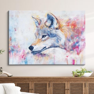 Wolf Abstract Oil Painting Framed Print & Framed Canvas Large Sizes Wall Art Poster Animal Home Decor Interior Wolf Gift Idea