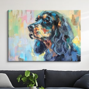 English Cocker Spaniel Abstract Oil Painting Framed Print & Framed Canvas Large Sizes Wall Art Poster Pet Home Decor Interior Dog Lover Gift