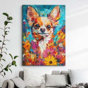 Chihuahua Dog Abstract Oil Painting Framed Canvas & Framed Print Large Sizes Wall Art Poster Pet Home Decor Interior Dog Lover Gift Idea