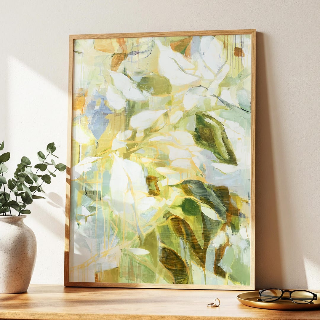 Botanical Abstract Wall Art · Modern Floral · Neutral Flower Decor ...