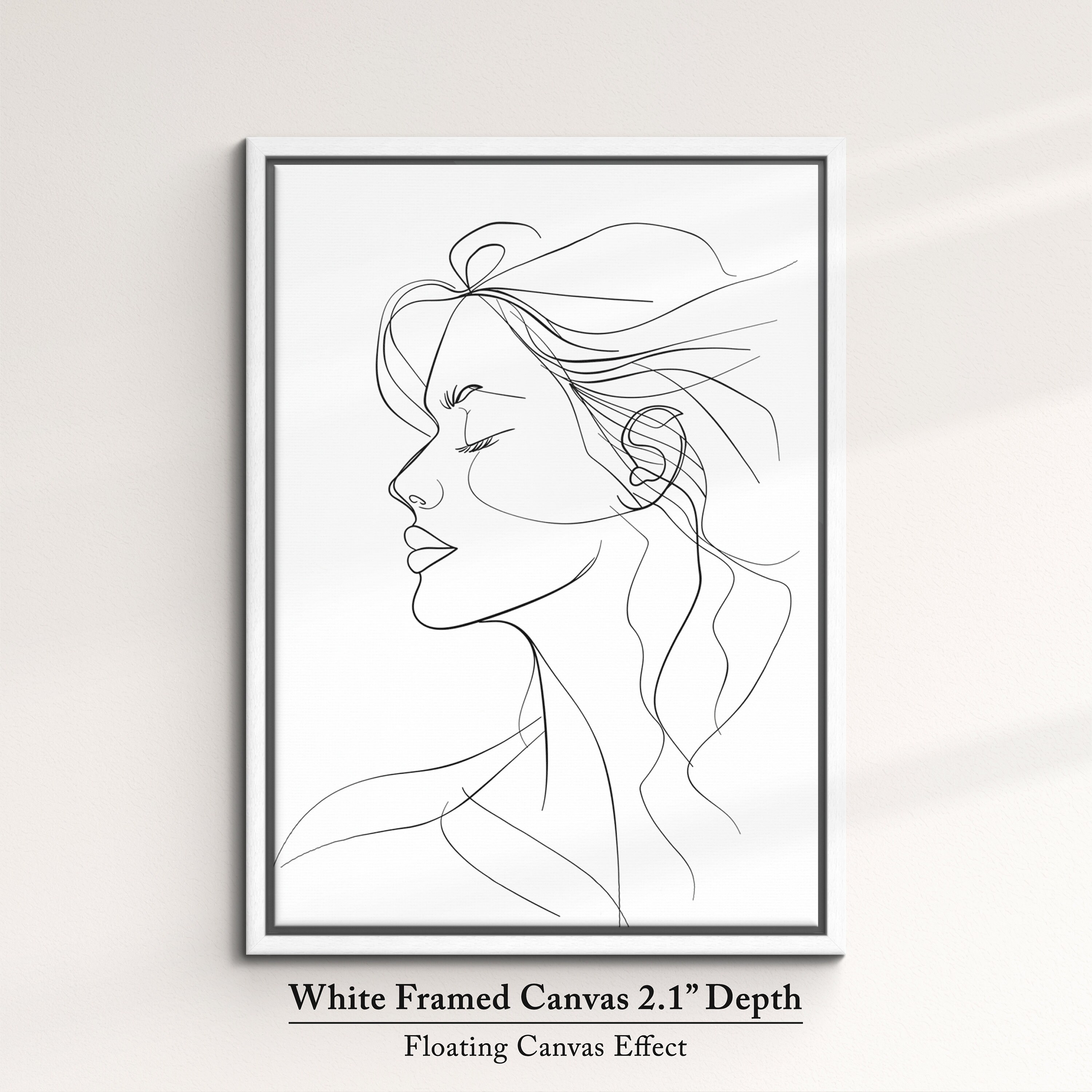 Minimalist Woman Face Line Art Framed Print & Framed Canvas Female Wall ...