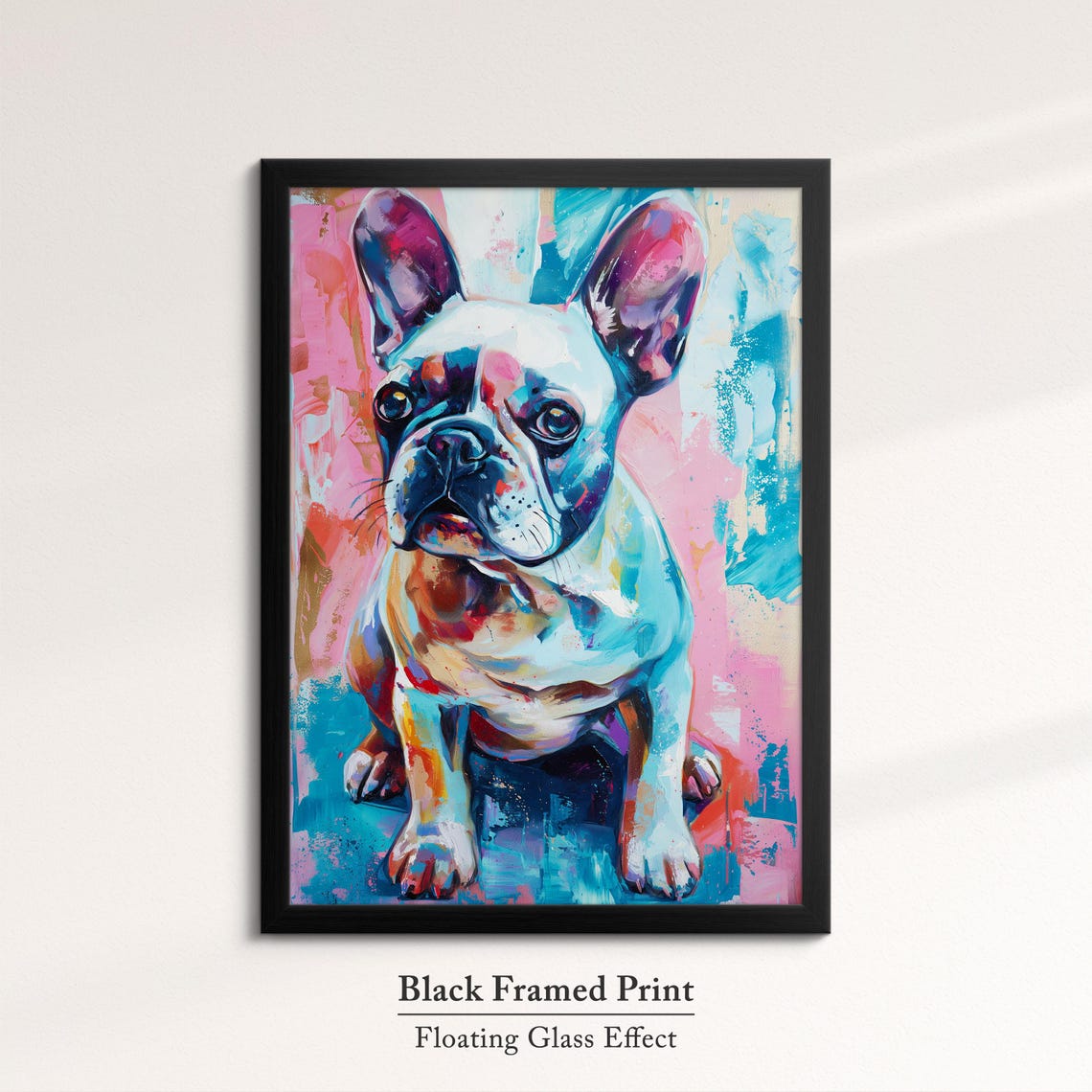 French Bulldog Abstract Oil Painting Framed Print &amp; Framed Canvas ...