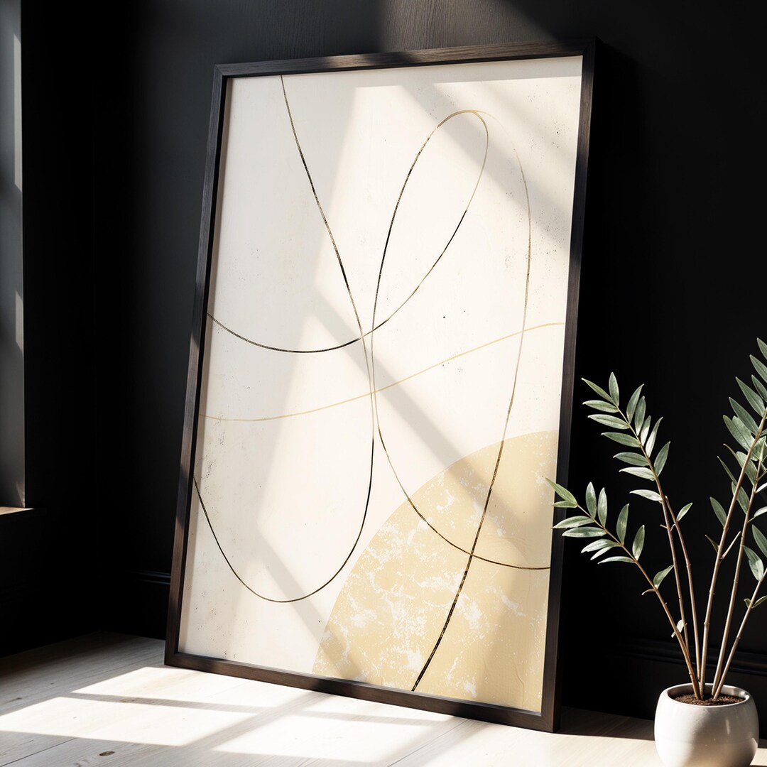 Neutral Abstract Line Wall Art · Minimalist Beige Painting · Neutral ...