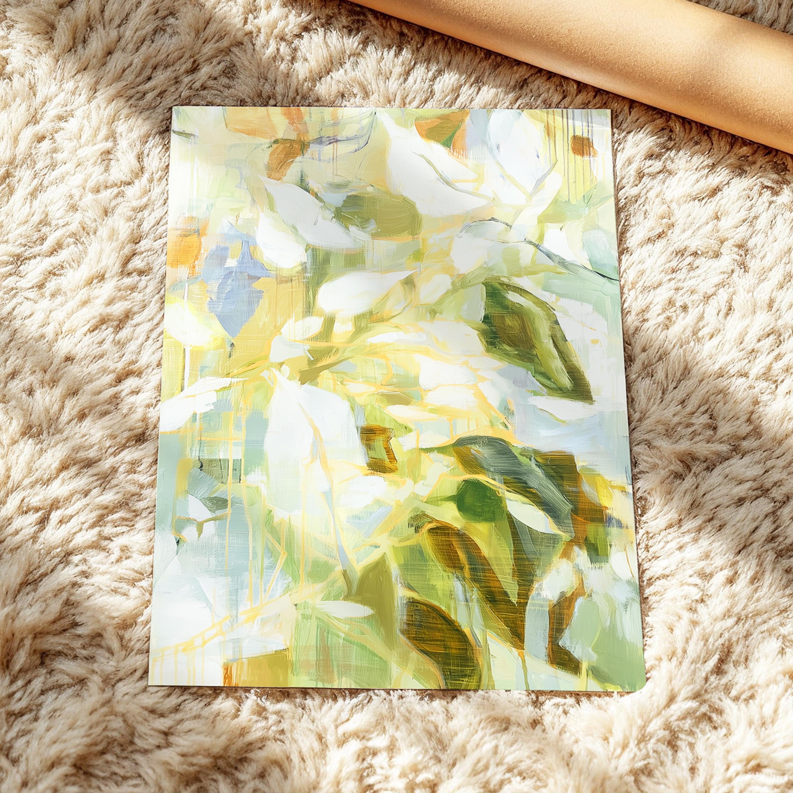 Botanical Abstract Wall Art · Modern Floral · Neutral Flower Decor ...