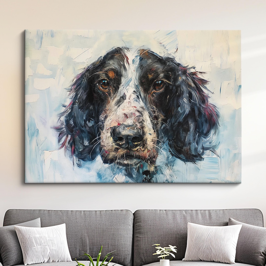 English Cocker Spaniel Abstract Oil Painting Framed Print & Framed ...