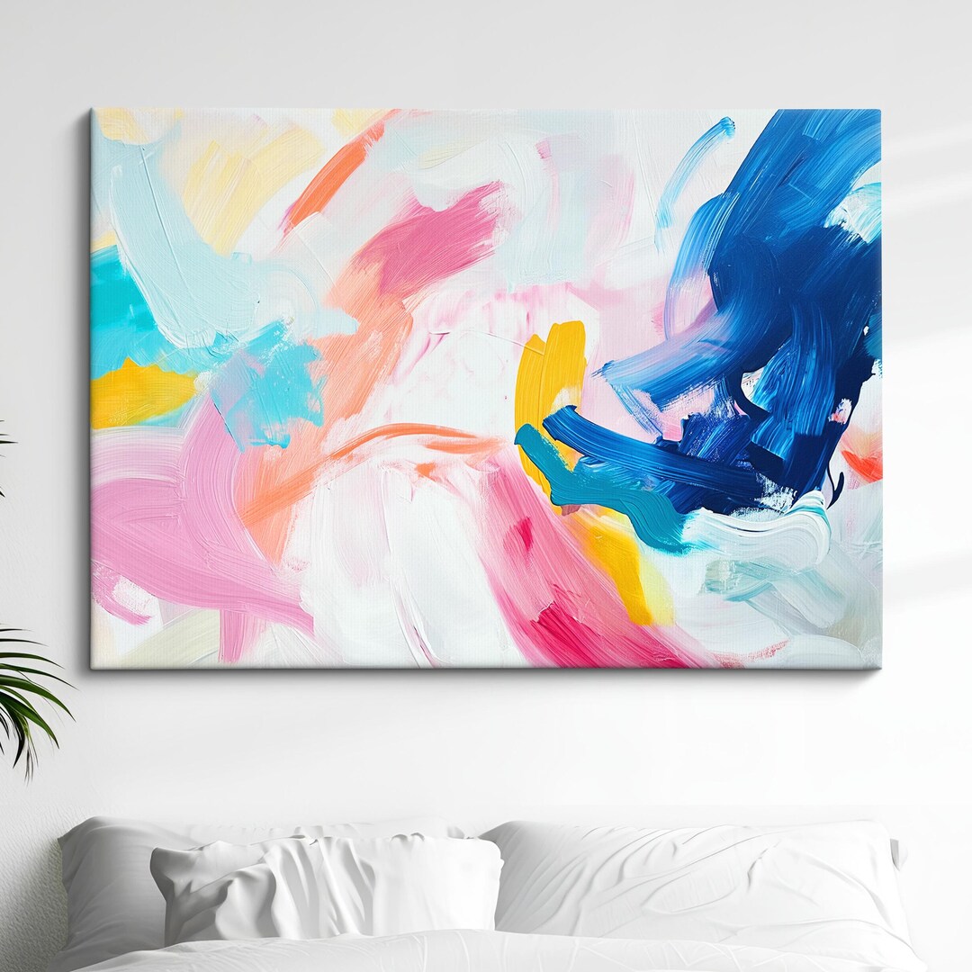 Vibrant Abstract Canvas Art - Modern Colorful Wall Decor - Contemporary ...