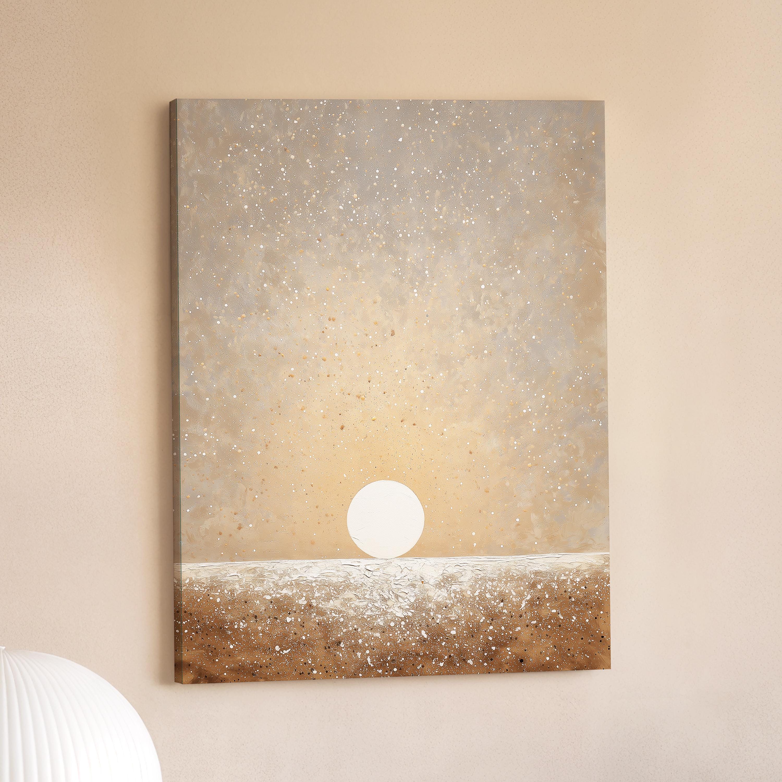 Beige Sunset Wall Art · Minimalist Abstract Landscape Painting ...