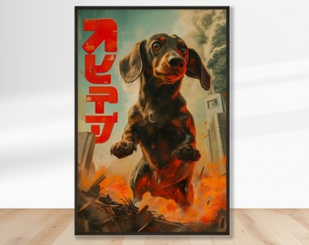 Dachshund Digital Art Download | Pet Lover Art | Funny Pet Portrait | Instant Download Wall Art