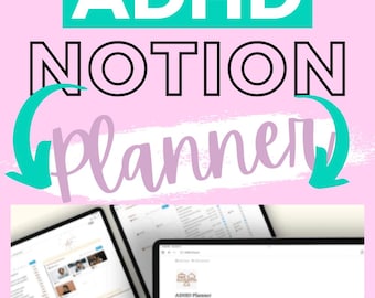 ADHD Notion Life Planner | Sjabloon ADHD Notion, ADHD Notion, Notion-dashboard, Alles-in-één Notion-sjabloon, persoonlijke planner voor Notion
