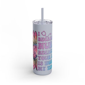Inspirational Nurse Tumbler With Straw: Sunflower Stethoscope Design