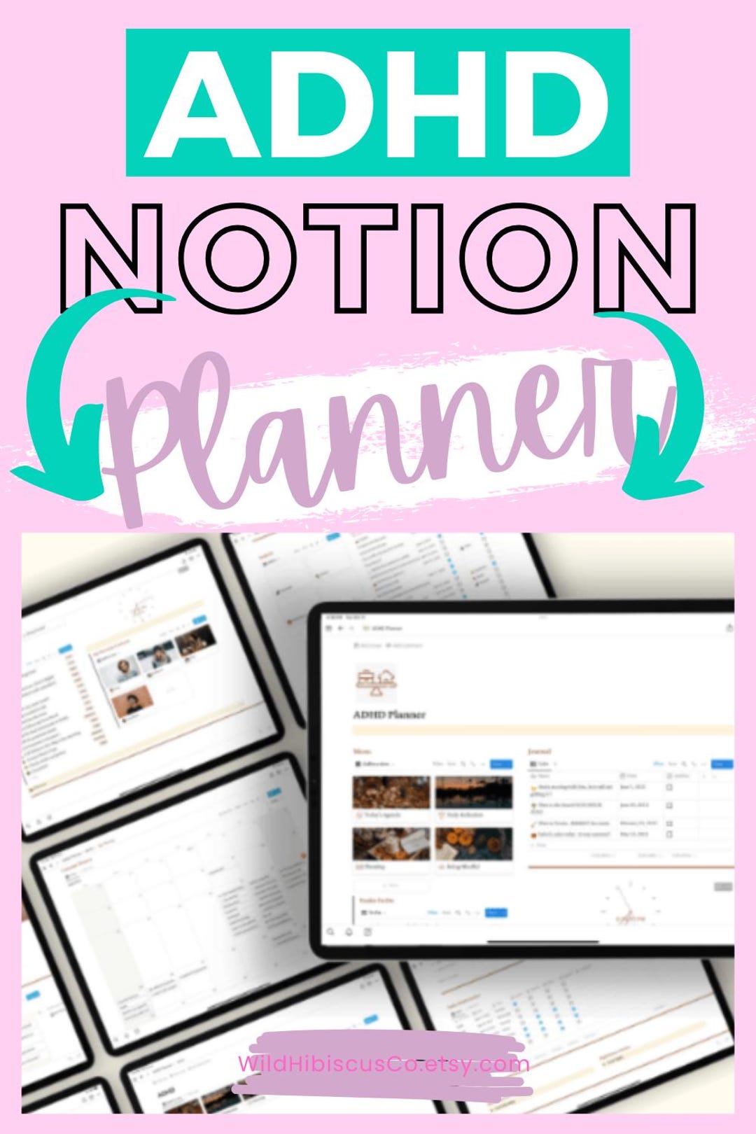 ADHD Notion Life Planner ADHD Notion Template, ADHD Notion, Notion