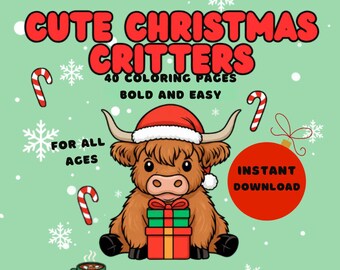 Weihnachten Tiere Malvorlagen | 40 festliche Designs (Digital Download)