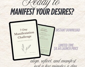 7-Tage Manifestation Challenge | Guided Journal PDF (Digitaler Download)