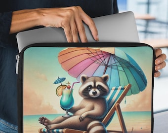 Racoon Laptop Sleeve: Water-Resistant Neoprene Case (7-17 inch)