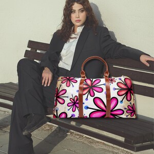 Carryon Luggage Women | Retro Flower Grunge | Overnight Weekender | Oversized Bag | Shoulder Bag | Large Tote Bag | Travel Bag Free Shipping