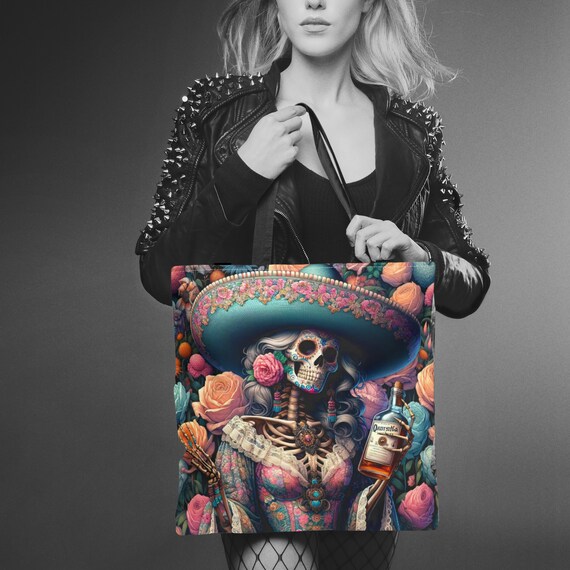 Sugar Skull Tote Bag: Cinco de Mayo, Dia de los Muertos Art