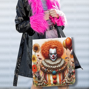 Clowncore Tote Bag Clown Core Tote Bag Aesthetic Weird Stuff Clown Aesthetic Aesthetic Tote Bag Retro Tote Bag Clown Cottagecore Mushrooms