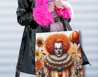 Clowncore Polyester Tote Bag – Weirdcore Design
