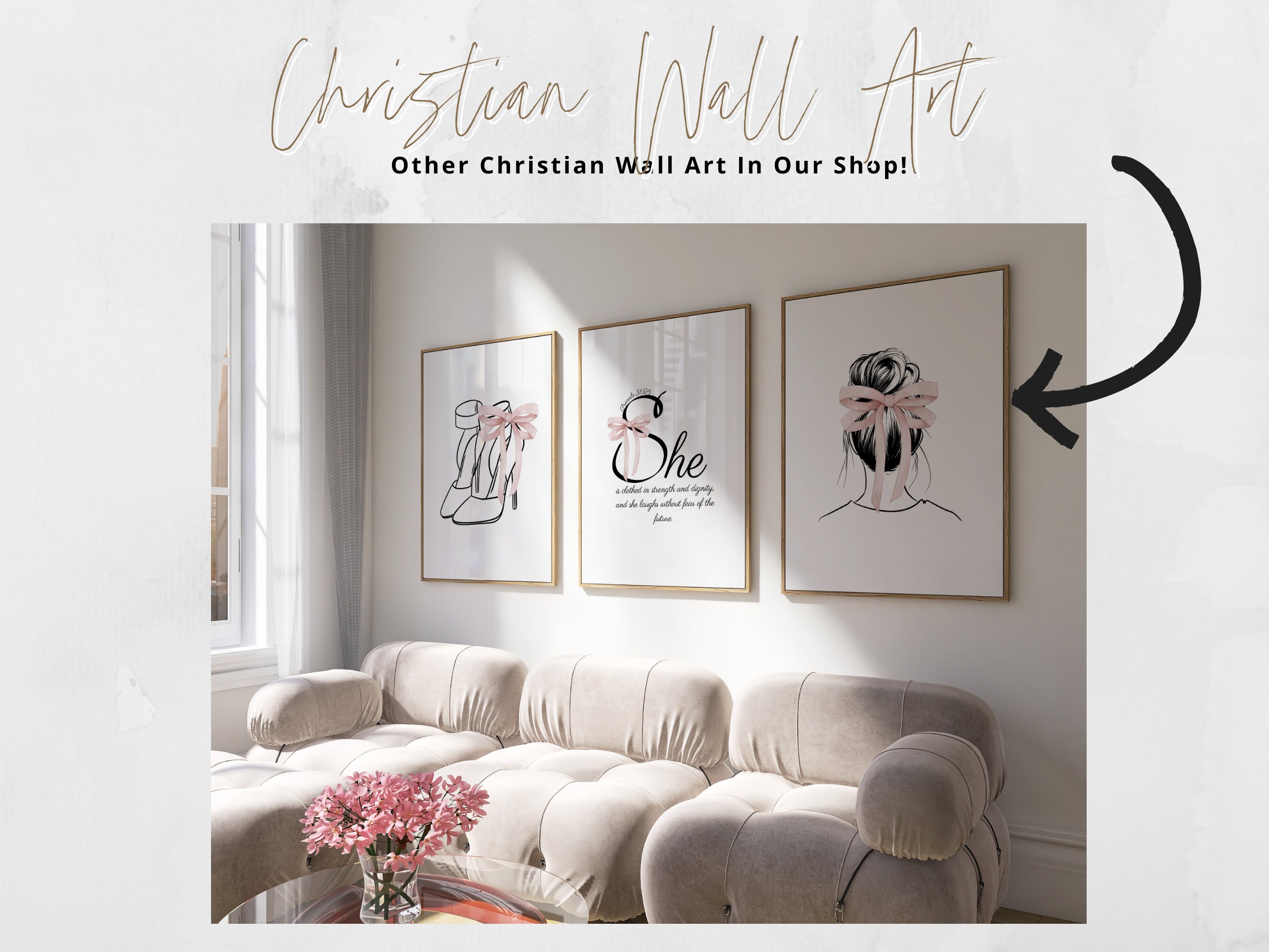 5 Aesthetic Bible Verse Wall Art Christian Gallery Wall Christian ...