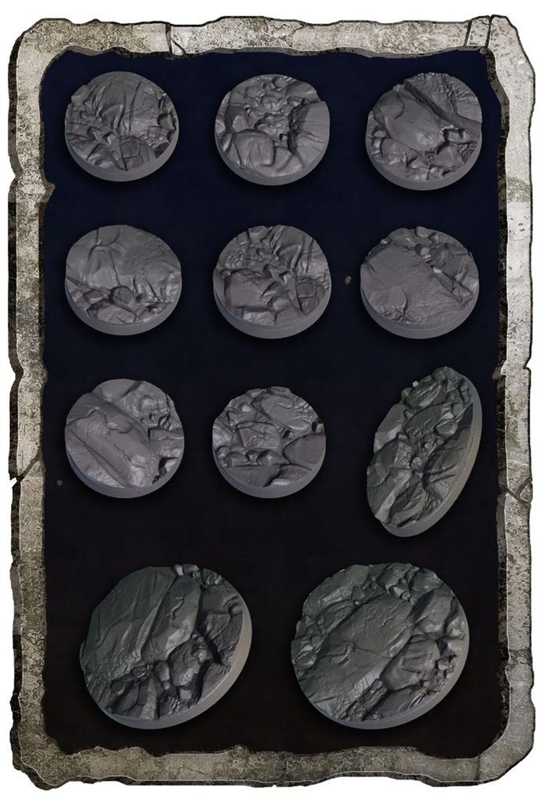 Rock Stone Bases for Miniatures Wargame Warhammer Resin 3D Printed 12k ...