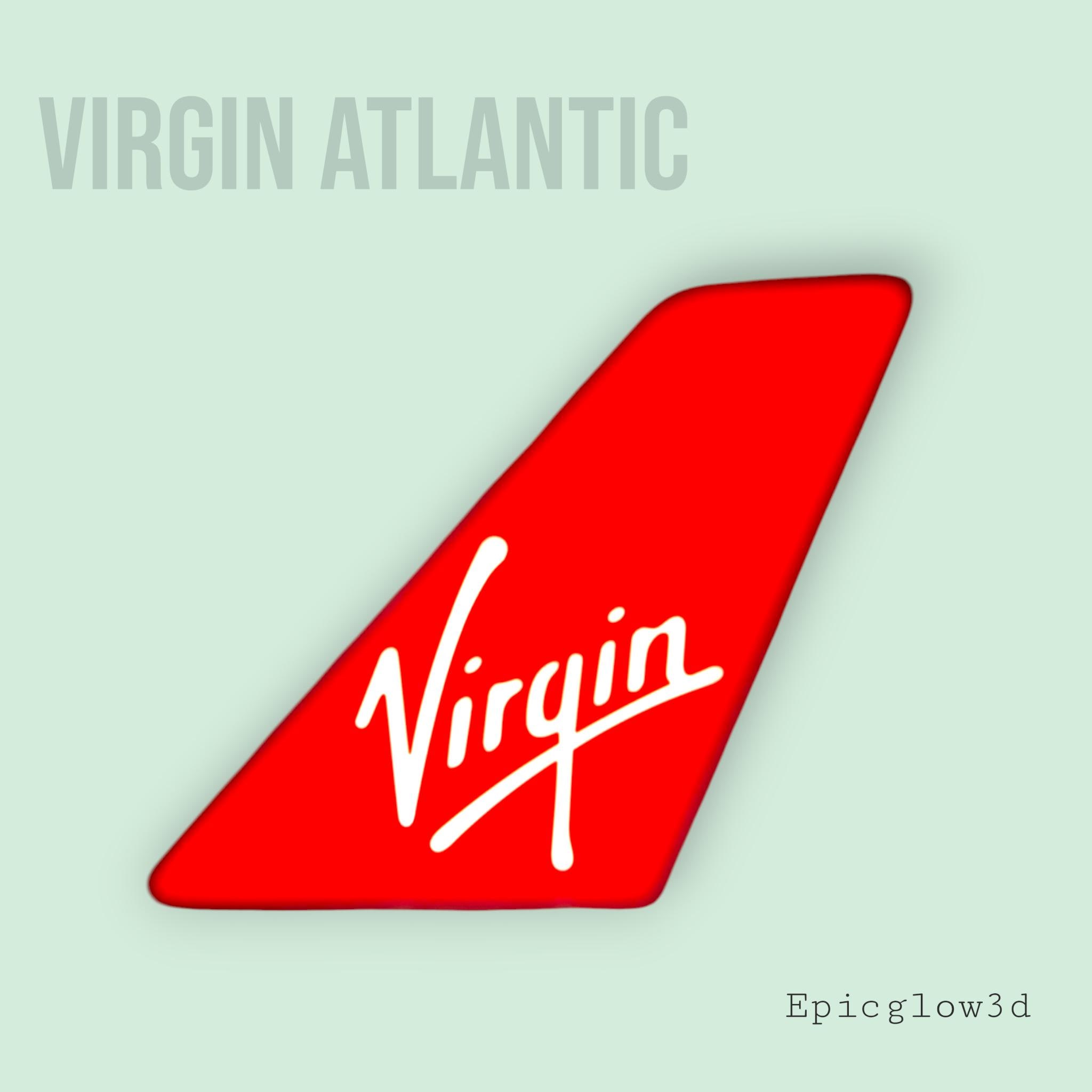 Virgin Atlantic Tail Fin LED Lamp: 3D Printed Aviation Decor - Etsy