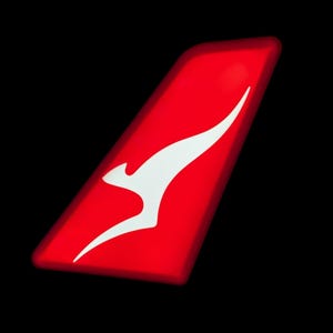 Illuminated Qantas Aircraft Tail: Aviation Decor, Unique LED Lighting Gift for Plane Enthusiasts