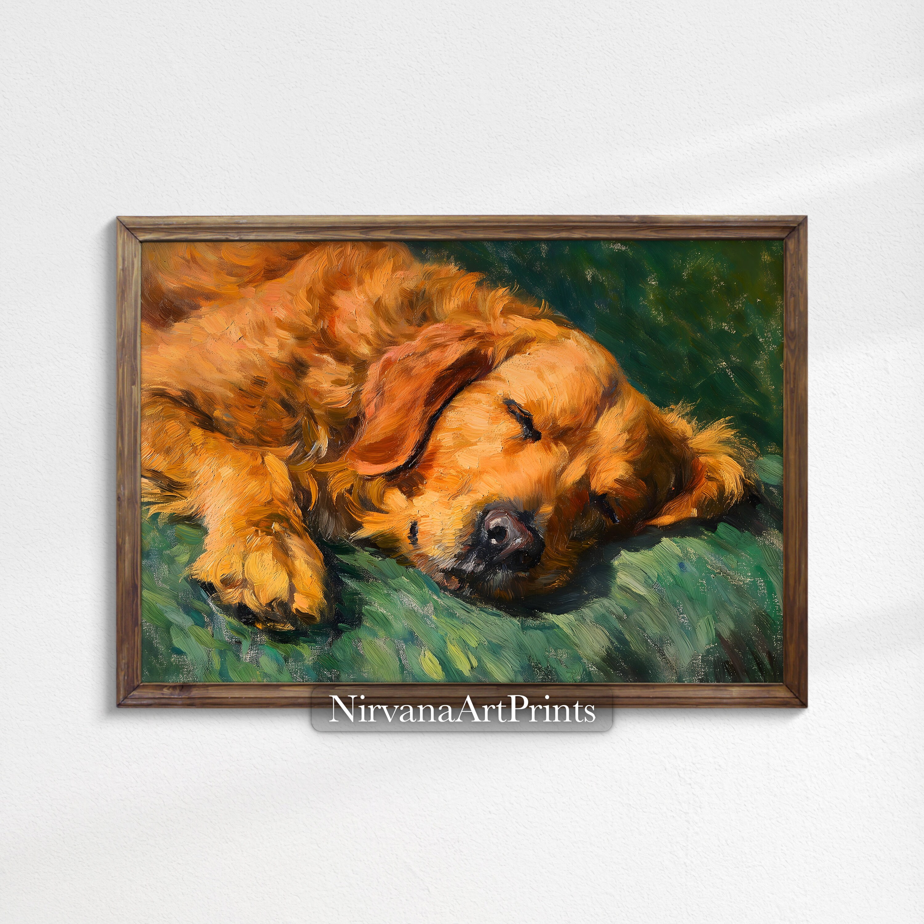 Cocker Spaniel Sleeping Oil Painting Dog Pet Digital Download Wall Art ...