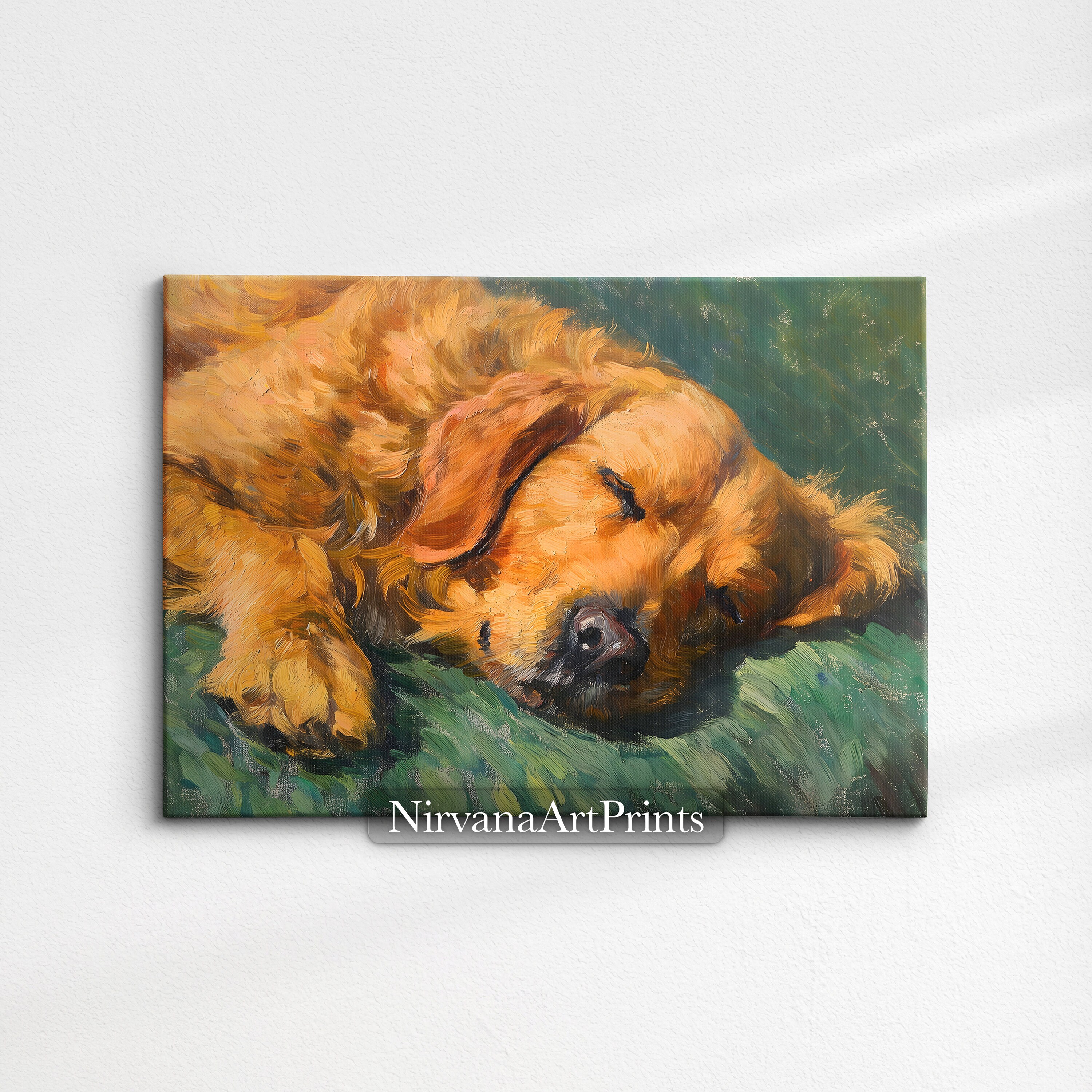 Cocker Spaniel Sleeping Oil Painting Dog Pet Digital Download Wall Art ...