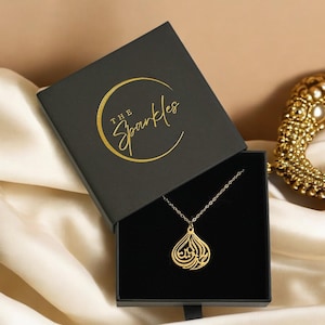 Alhamdulillah Calligraphy Necklace: 18K Gold Plated Islamic Jewelry