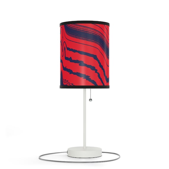VividSwirl Table Lamp | Dynamic High-Resolution Printed Shade with Steel Base