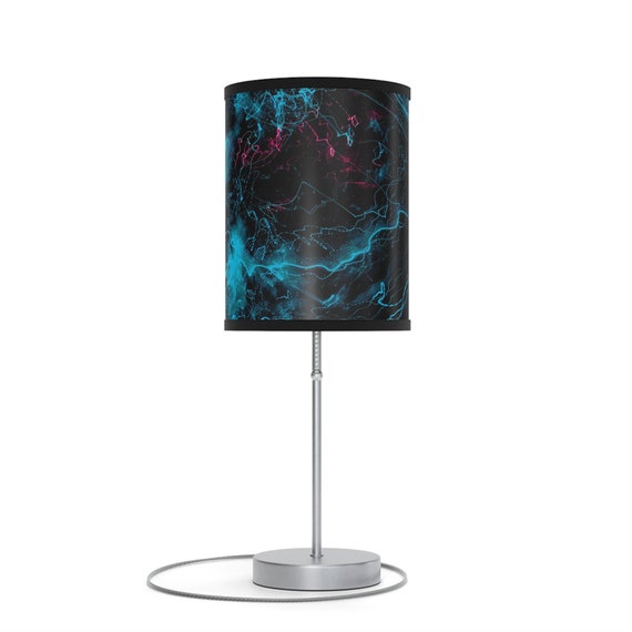 Electric Aurora: Handcrafted Artistic LED Desk Lamp with Vibrant Neon Accents