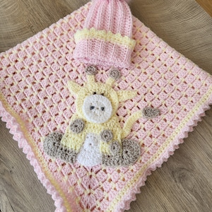 Crochet baby blanket | Giraffe baby blanket | Handmade baby blanket | Crocheted baby blanket | Handmade | Nursery| Nursery Gift | Newborn |
