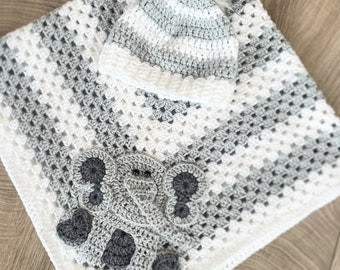 Crochet baby blanket | Elephant baby blanket | Handmade baby blanket | Crocheted baby blanket | Handmade | Nursery| Nursery Gift | Newborn |