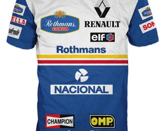 Camiseta gráfica renault rothmans ecológica para hombre ropa de calle hecha a mano