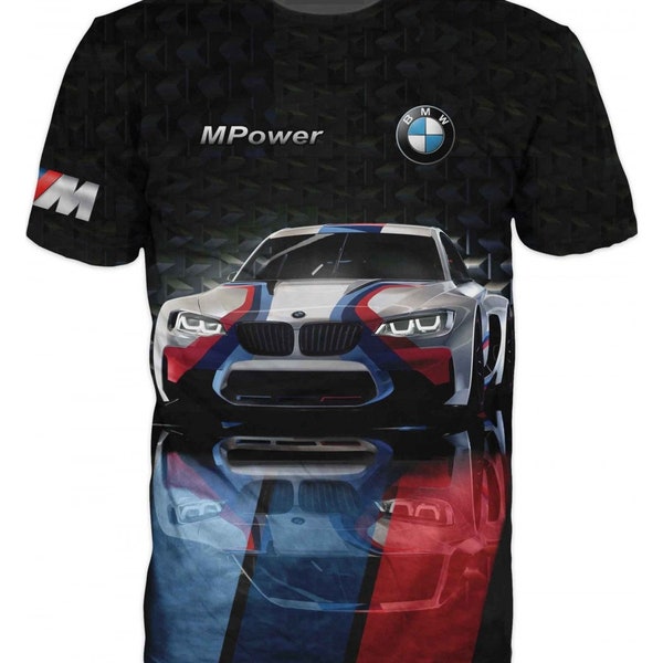 BMW M Power Performance Car Full-Print T-Shirt - Dynamic Auto-Themed Tee