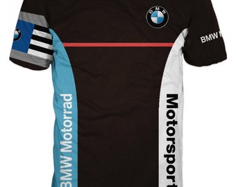 T-shirt de course BMW Motorrad Motorsport - T-shirt de sport décontracté bicolore