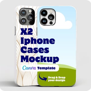 Iphone Case Mockup Canva Drag and Drop Mockup Iphone Case Template, Set of 2 Iphone Case Mockups, Phone Case Mockup for Iphone 15 pro