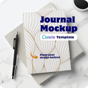 Journal Mockup Hardcover, KDP Journal Template Canva, Notebook Mockup, Book Mockup Template
