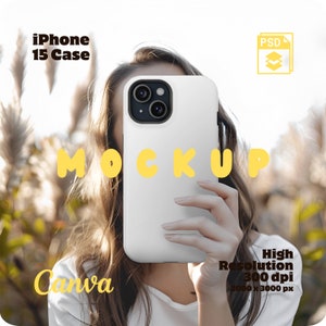 Iphone 15 Mockup Phone Case Psd, Iphone Case Mockup Psd, Phone Case Mock Up, Printify Phone Case Mockup for Iphone