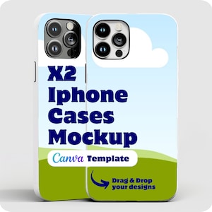 Iphone Case Mockup Canva Drag and Drop Mockup Iphone Case Template, Set of 2 Iphone Case Mockups, Phone Case Mockup for Iphone 15 pro