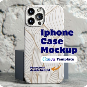 Iphone Case Mockup Canva Template Iphone 15 Pro Mockup Tough Case, POD Friendly Phone Case Mockup
