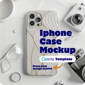 Iphone Case Mockup Canva Template Iphone 15 Pro Mockup Tough Case, POD Friendly Phone Case Mockup