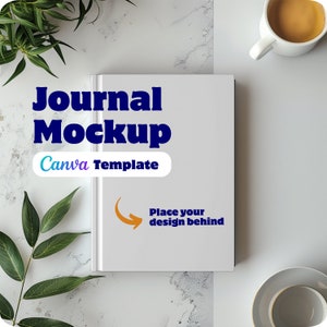 Journal Mockup Hardcover, KDP Journal Template Canva, Notebook Mockup, Book Mockup Template