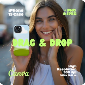 Drag and Drop Phone Mockup, iPhone 15 Mockup, Phone Case Mockup, Iphone Case Mockup Psd + Png + Jpg