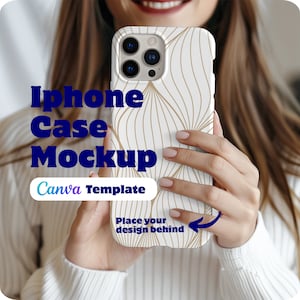 Iphone Case Mockup Canva Template Iphone 15 Pro Mockup Tough Case, POD Friendly Phone Case Mockup