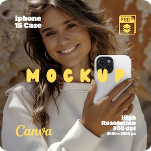 Phone Case Mockup Iphone 15, Iphone Case Mockup Psd, Phone Case Template, iPhone Mock up, Tough Phone Case Mockup