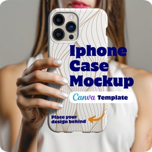 Iphone Case Mockup Canva Template Iphone 15 Pro Mockup Tough Case, POD Friendly Phone Case Mockup