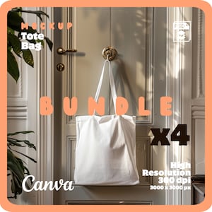 X4 Tote Bag Mockups, Beach Tote Bag Mock up, Tote Bag Mockup Bundle Psd, Canvas Tote Bag Mock up, Liberty Bag Mockup Psd