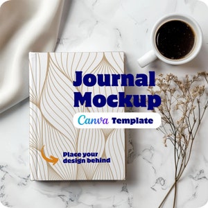 Journal Mockup Hardcover, KDP Journal Template Canva, Notebook Mockup, Book Mockup Template